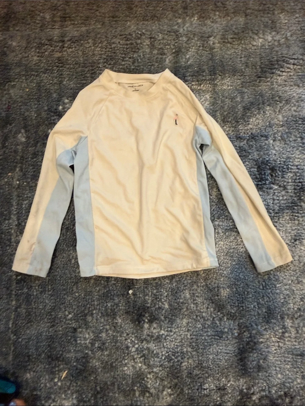 Janie and Jack White & Light Blue Long-Sleeve Raglan Shirt